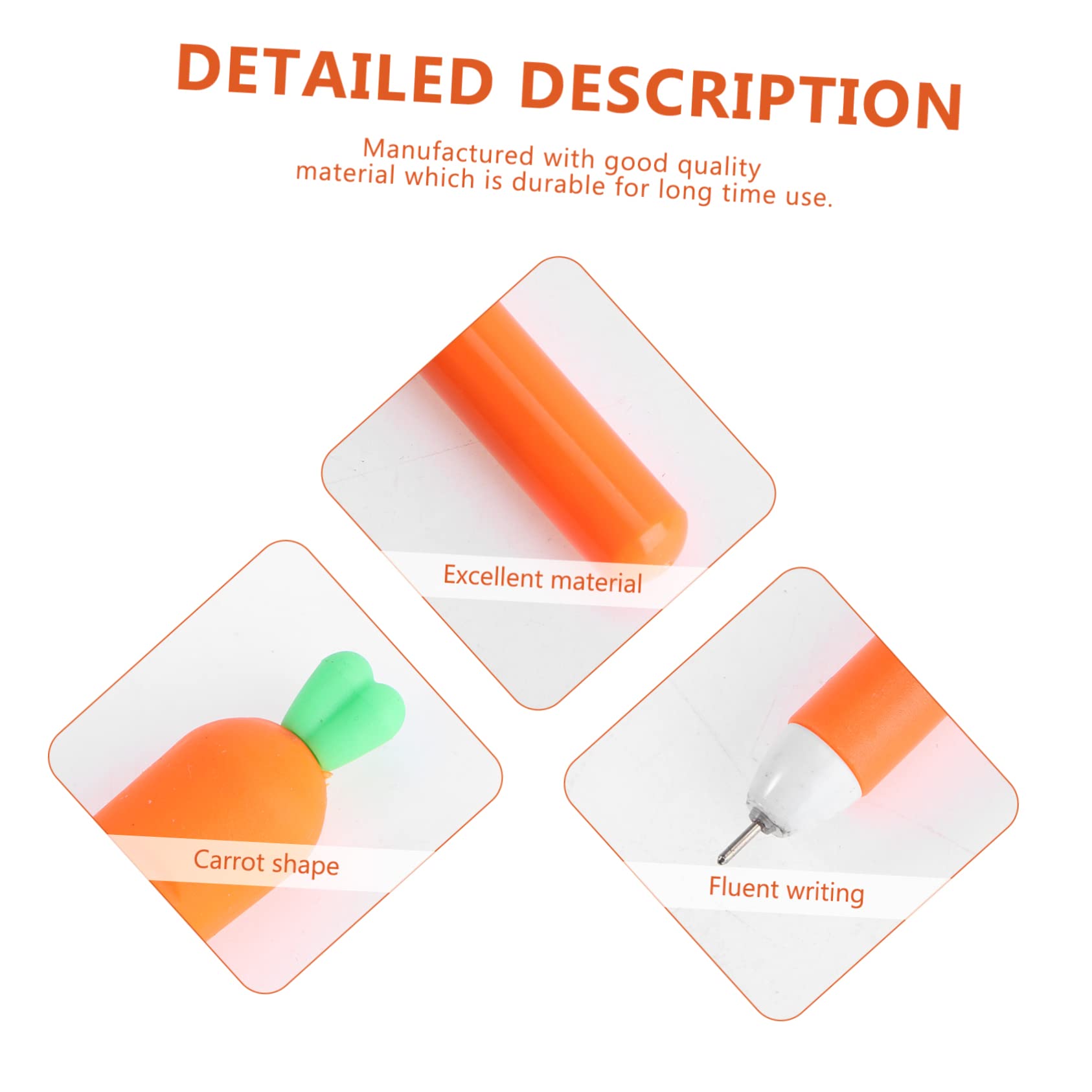 Ciieeo 12paquet Lot De Stylos à Bille Forme De Carotte Avec Encre Gel Cadeau Pour Garçon Fille Et Étudiants