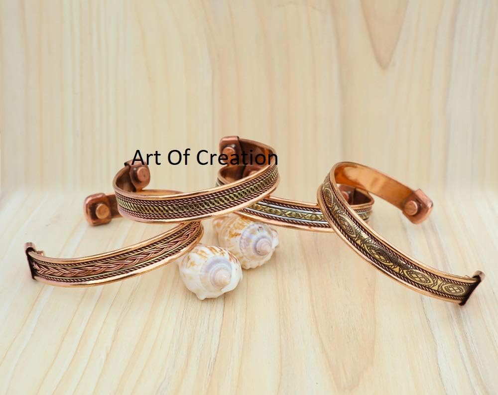 Art Of Creation Set of Pure Copper Bracelets Bahrain Ubuy