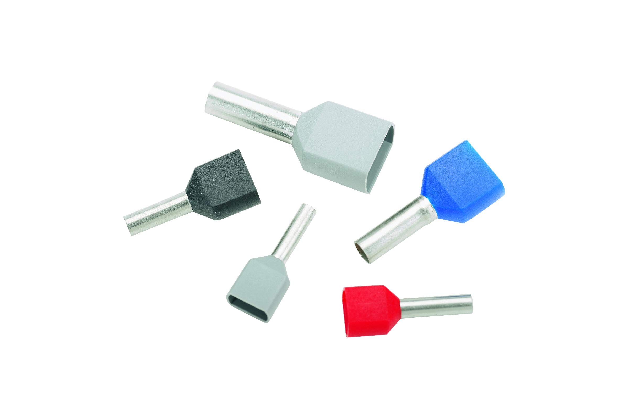 Panduit FTD77-10-D Polypropylene Insulated Ferrules, 18 AWG, 0.39-Inch Pin Length, Twin Wire Red Din End Sleeve (500-Pack)