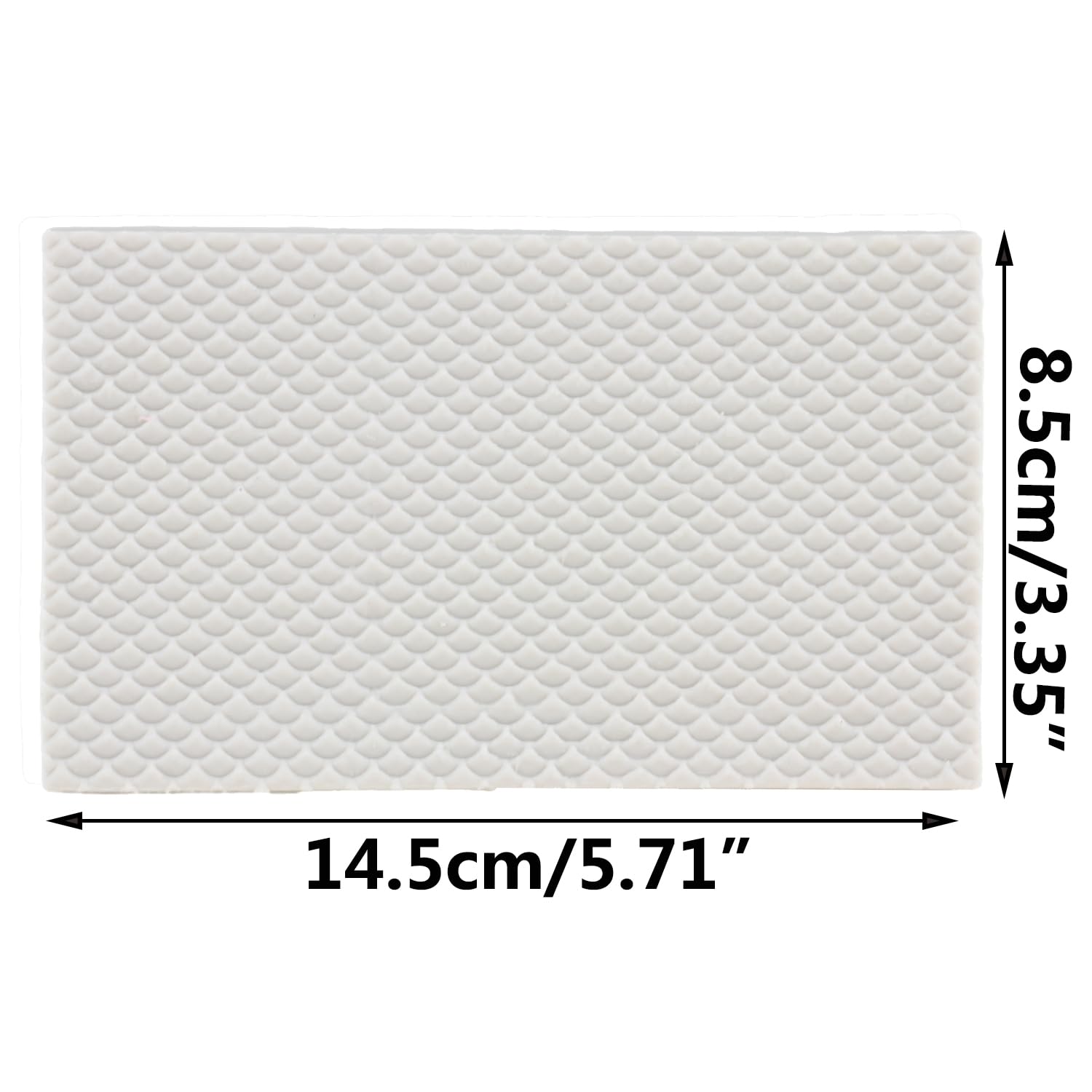 MINFEIDMS Small Mermaid Scales Silicone Molds Imprint Mat Scalloped Lattice Fondant Impression Mold For Cake Decorating Cupcake Topper Candy Chocolate Gum Paste Polymer Clay - Image 2