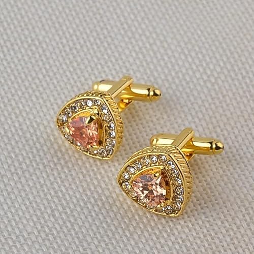 Jewelry Crystal Men's Enamel Shirts Cufflink Rhinestones French Cuff Gold Color Cufflinks (Color : A, Size #TOP3