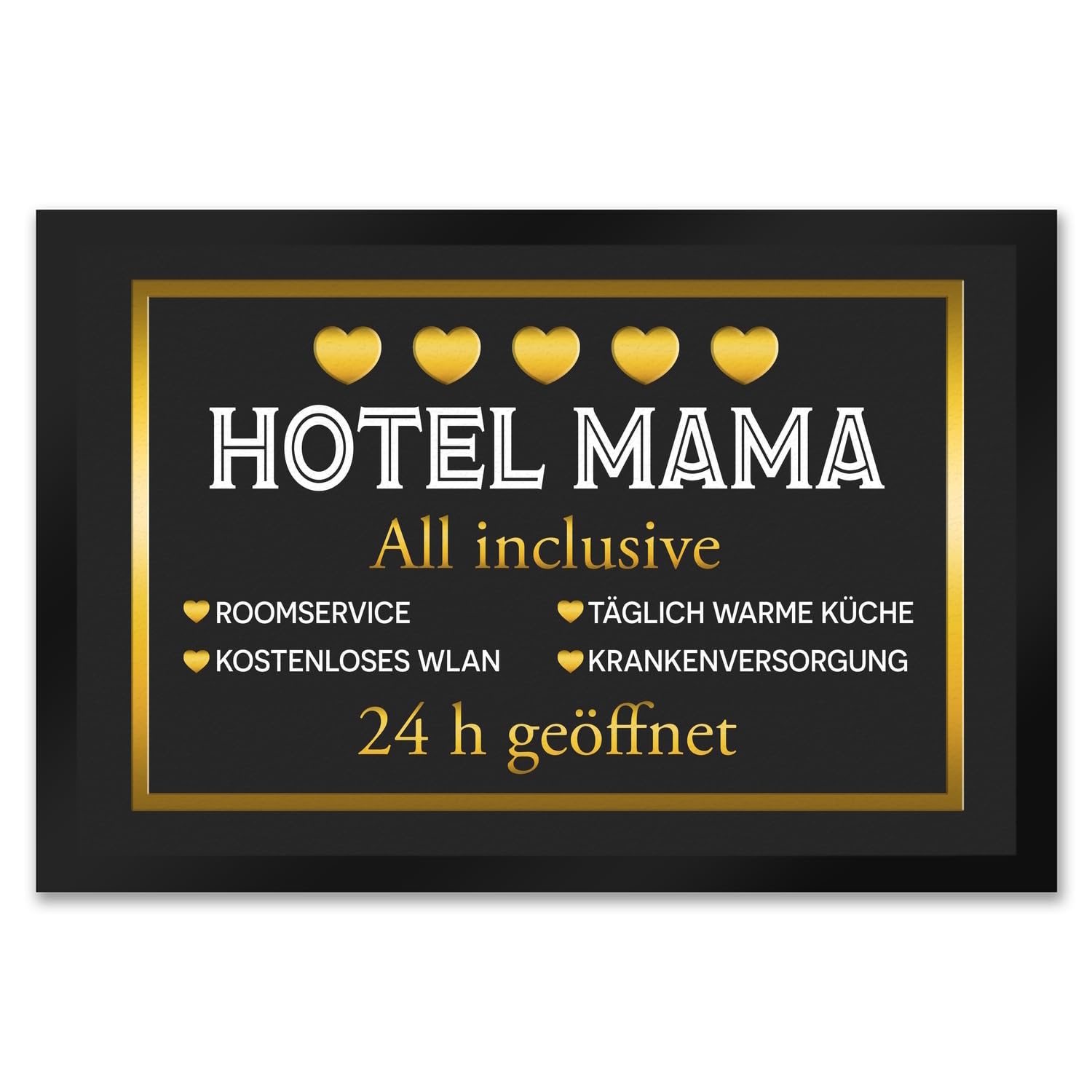 speecheese Hotel Mama - All Inclusive Fußmatte XXL in 50x75 cm als schöne und lustige Geschenkidee zum Muttertag oder Geburtstag für Deine Liebe Mama