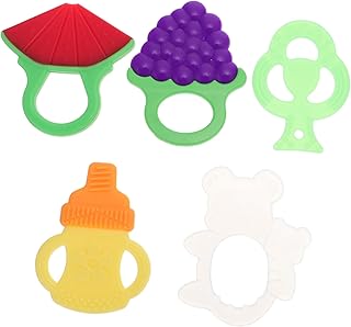 Hohopeti 5 Peças Brinquedos De Mordedor Para Bebês Brinquedos Para Bebês Brinquedos De Silicone Para Bebês Brinquedos De Silicone Brinquedos Infantis Para Bebês Brinquedos Para Bebês