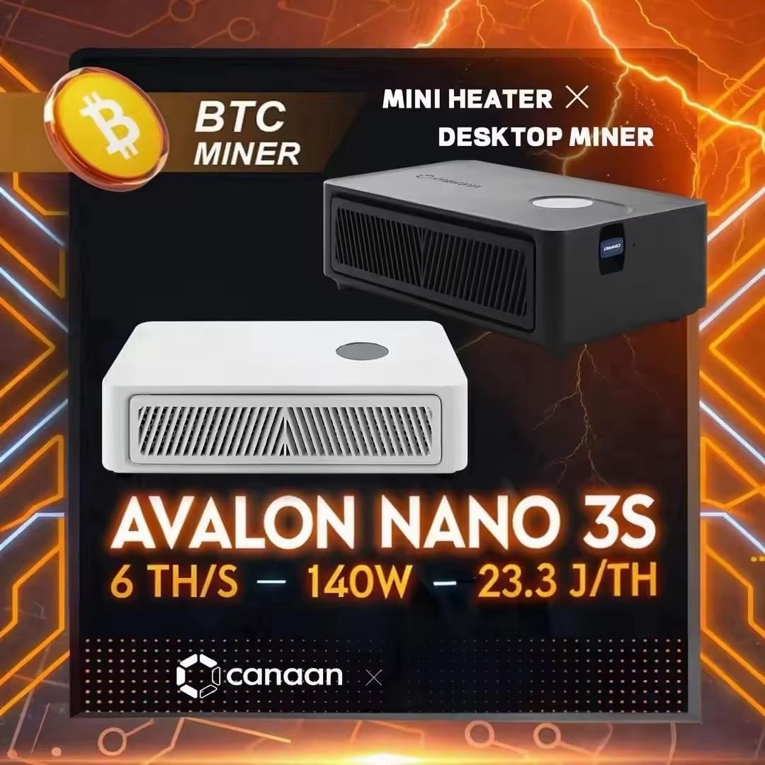 New Canaan Avalon Nano 3S BTC Miner - 140W 6 TH/s Bitcoin ASIC Miner -  Supports Solo Mining Stake Pool Solo Miner for Home and Office Use (Black :  Amazon.com.au: Computers