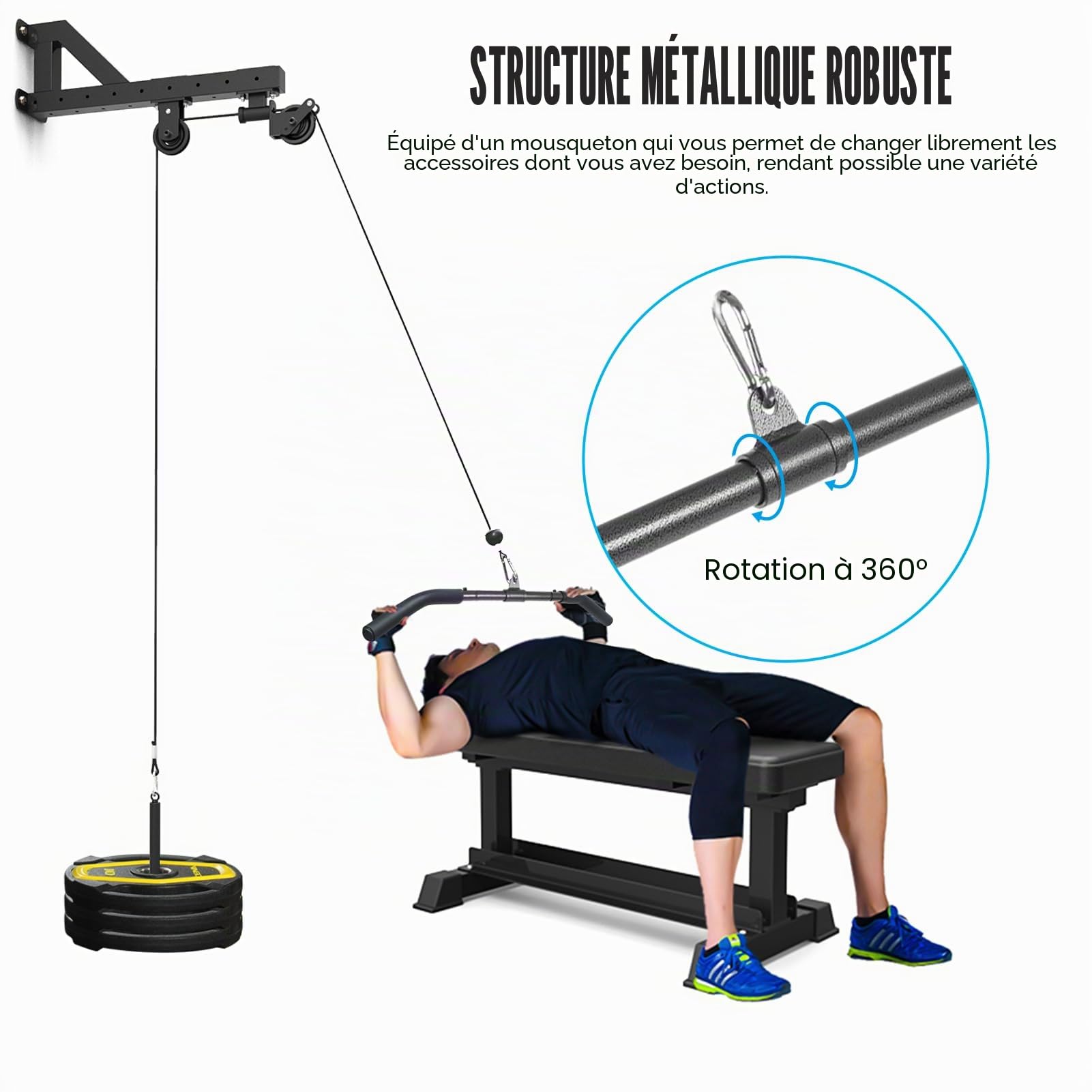 Barre Tirage Musculation, Barre de Tirage Dos, Arrière Levier de Tension Épaule Tirant Tige Barre Tirage Dos Musculation Accessoire Tirage Musculation