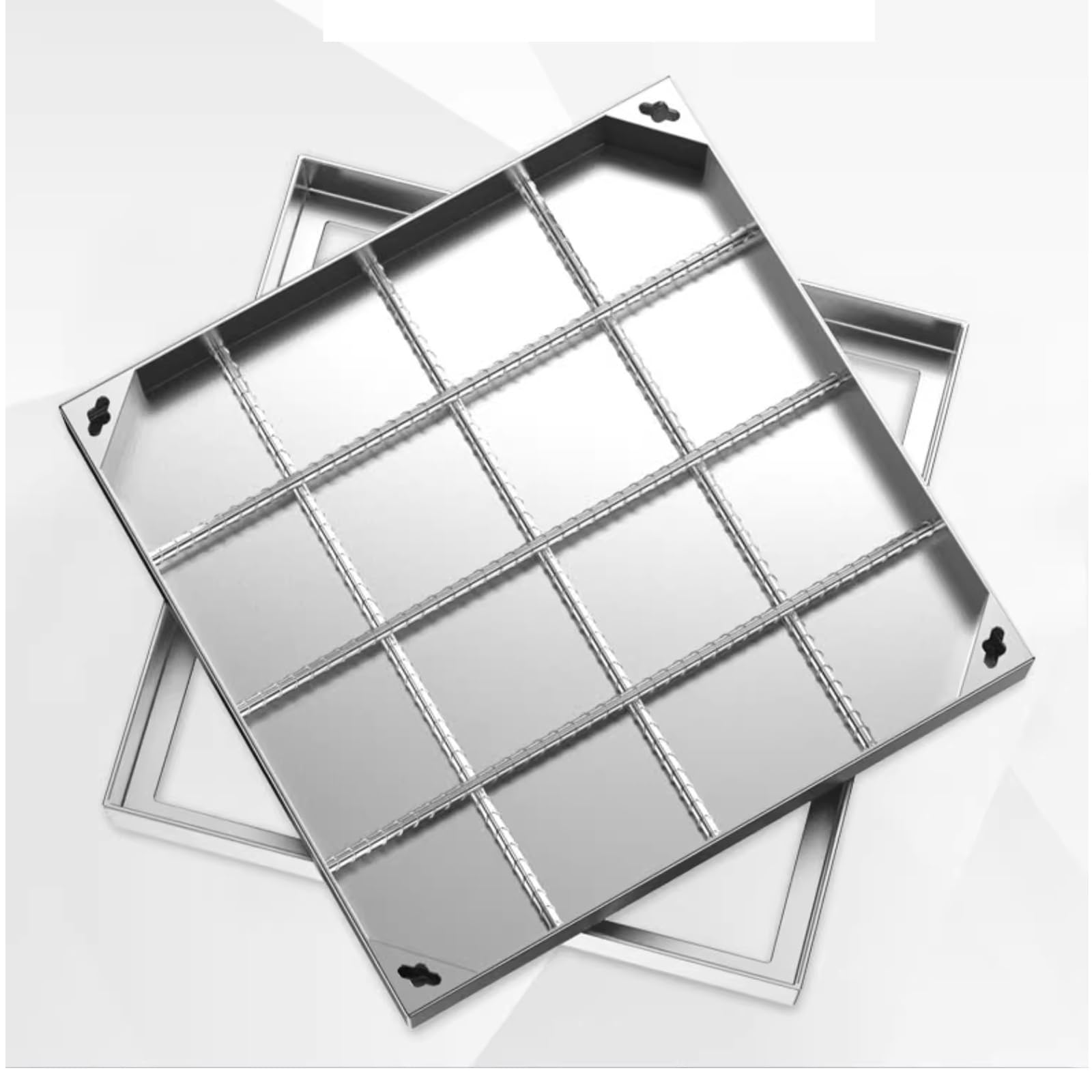 LKSGJSNB septic tank covers, Invisible Stainless Steel Manhole Cover and Frame,Recessed Rectangular Stainless Steel Septic Tank Lid and Base(5cm,60 * 60cm/23.6 * 23.6in)