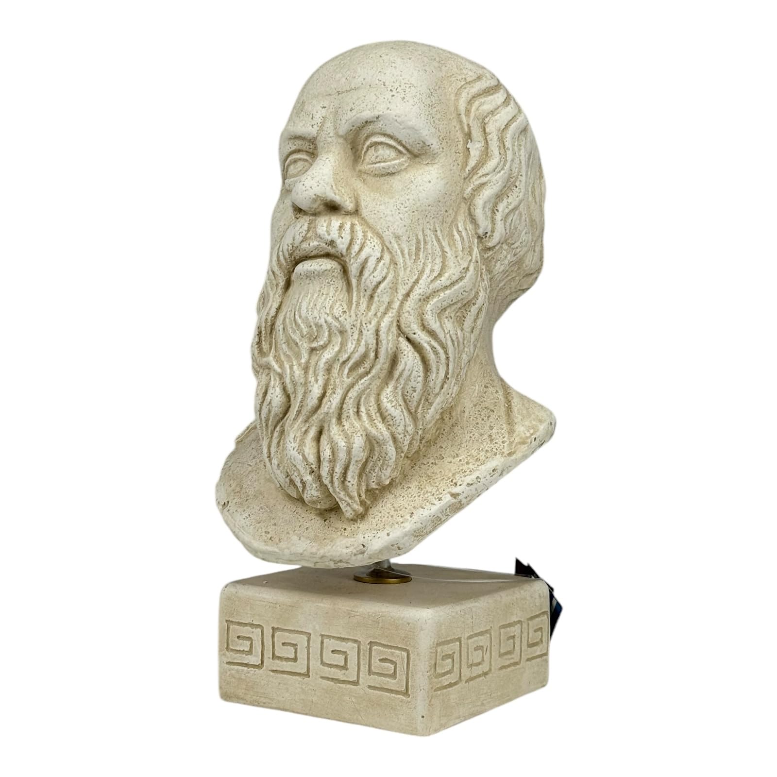 Sócrates - Cabeza de filósofo griego antiguo, piedra fundida, color beige