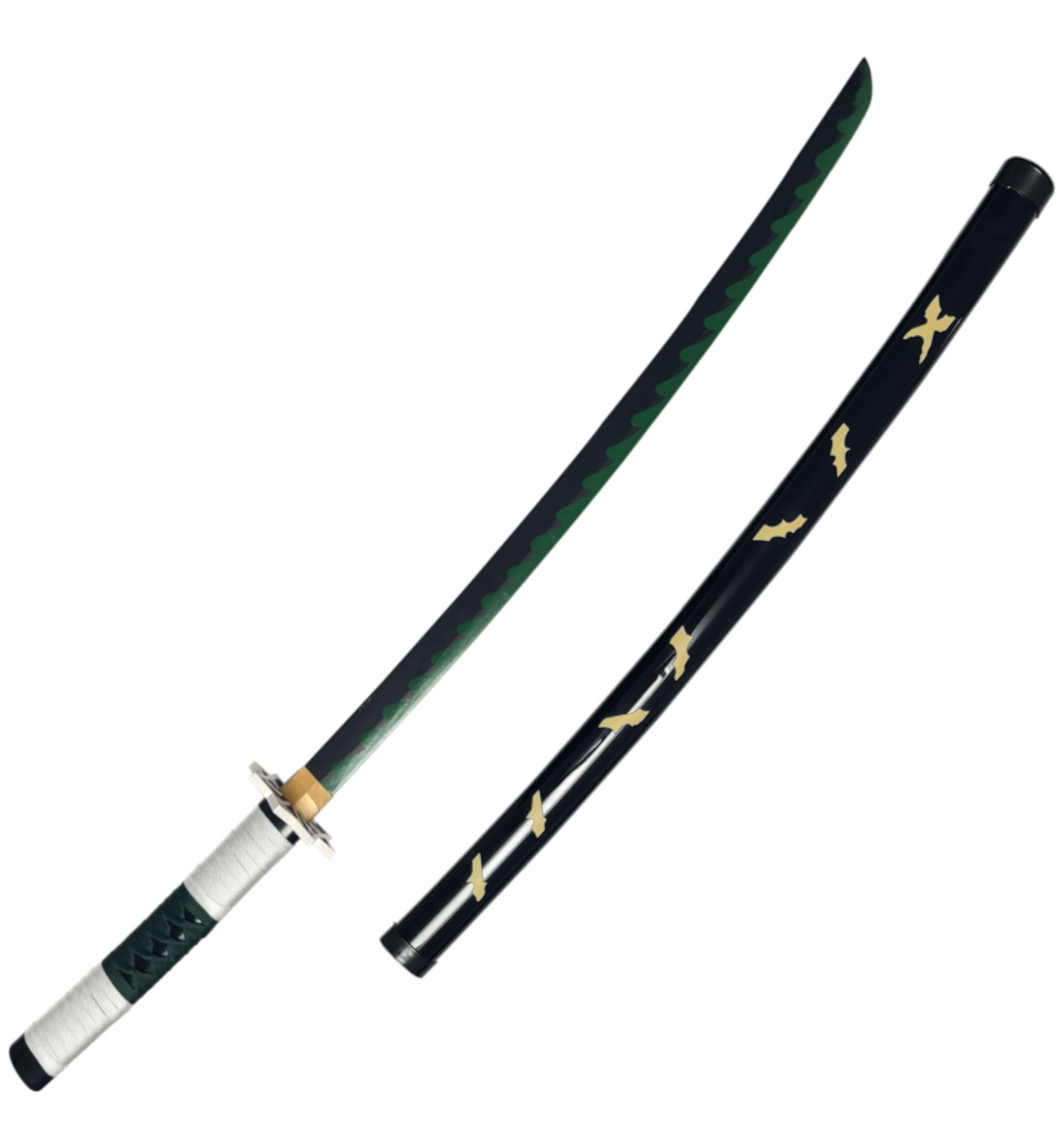Demon Sword 41 Inch, Bamboo Samurai Katana , Anime Original Texture Style Cosplay Sword, Collectible Replica for Halloween Fancy Costume Party Dress Fans Gift (G-Sanemi)