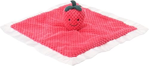 Miniatura 6 de Apricot Lamb Manta de seguridad de frutas rellenas de fresa, manta de personaje para guardería, manta de lujo para acurrucarse de felpa para bebé