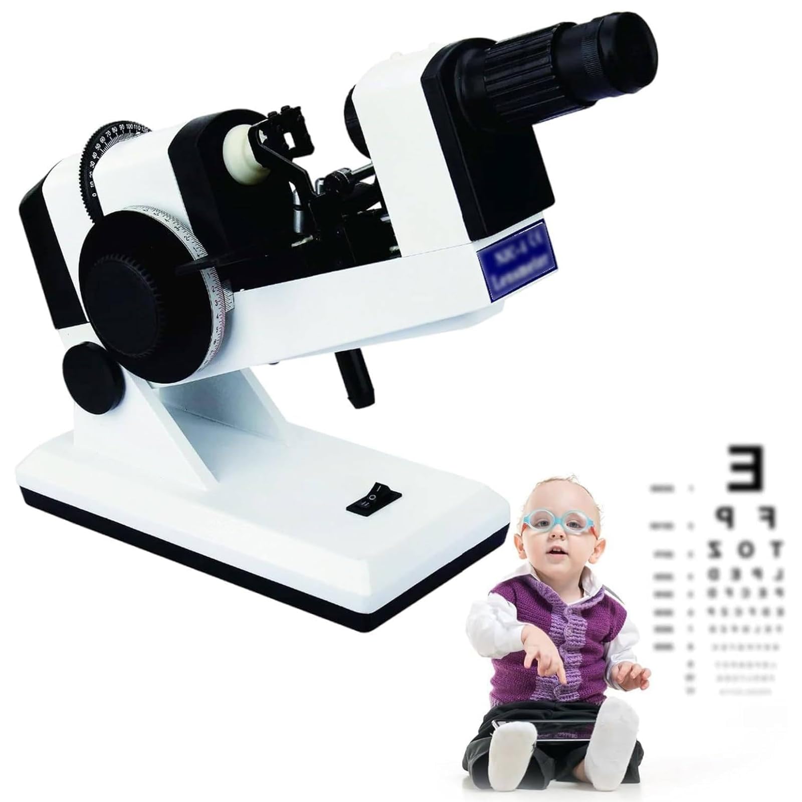 Przenośny ręczny obiektyw optyczny, urządzenie do testowania soczewek do laboratorium, mierzy soczewki Φ16 do Φ86 mm, 0 do ±25D, odczyt zewnętrzny 0,125D