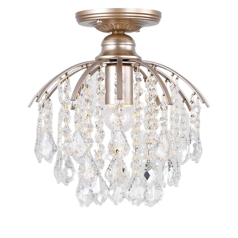 Lustres de plafond en cristal clair et plafonnier moderne or luxueux