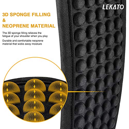 LEKATO Sangle de guitare basse – Rembourrage en mousse de néoprène – Sangle d’épaule confortable avec extrémités en cuir… - Les Beatles, Paul McCartney, John Lennon, RIngo Starr, George Harrison LEKATO Sangle de guitare basse - Rembourrage en mousse de néoprène - Sangle d'épaule confortable avec extrémités en cuir… – Image 4