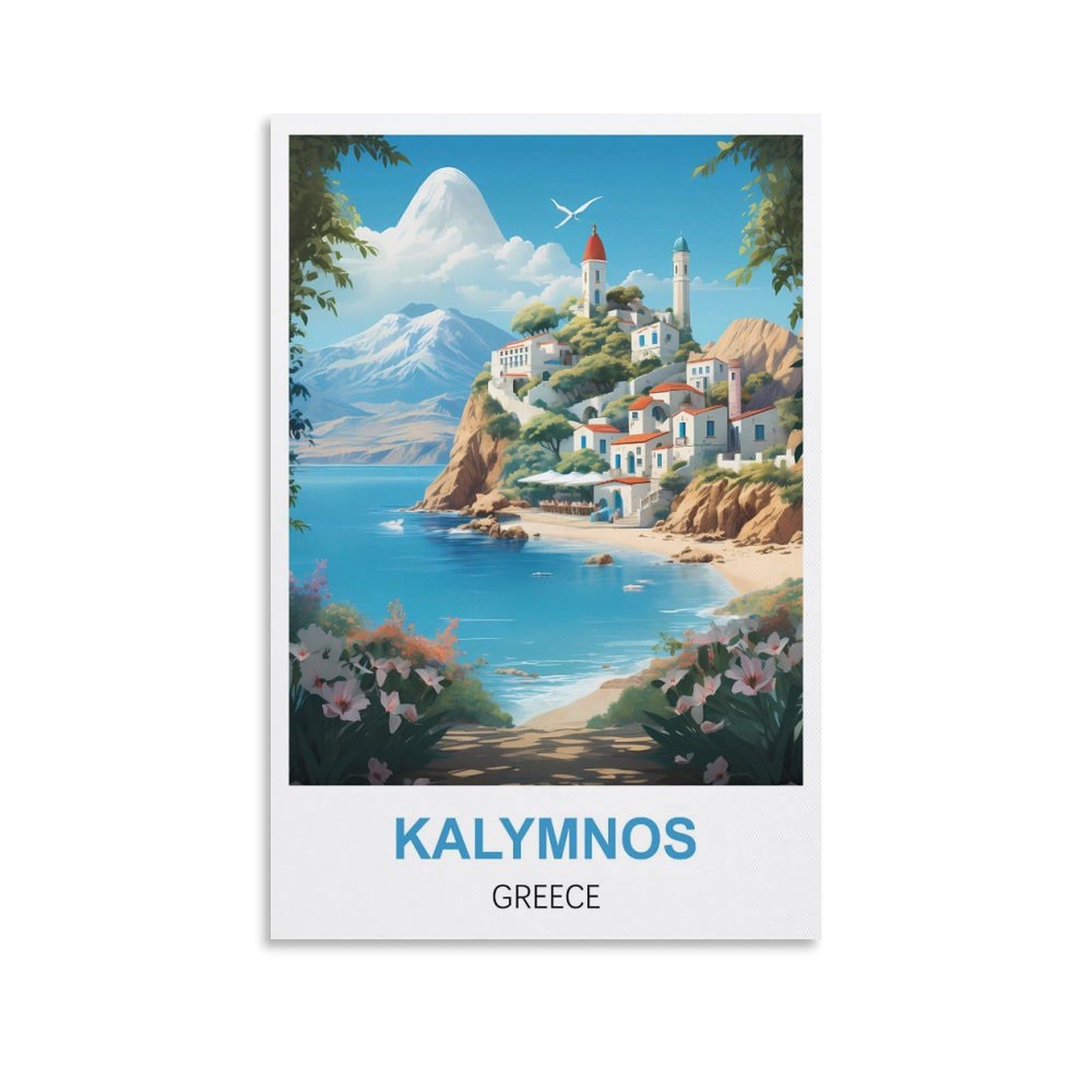 EZMLFA DIY Diamond Painting,Kalymnos Greece 5D Landscape Diamond Painting Kits for Adult, Gem Art Crystal Art Kits for Adults, for Home Wall 40x50cm