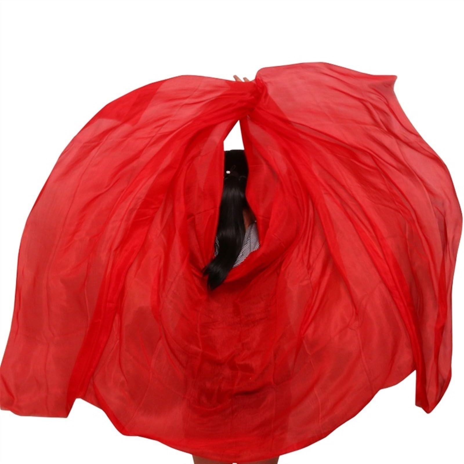 Sciarpa in seta per danza del ventre, velo da danza in chiffon, scialle sfumato per spettacoli, realizzata a mano, leggera e scorrevole, accessorio per donne adulte