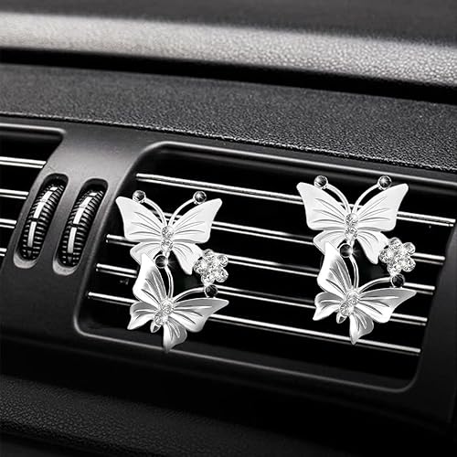 Miniatura 9 de 1 clip de ventilación para ambientadores de automóvil lindo clip de ventilación de automóvil con diamantes de imitación de mariposa difusor de