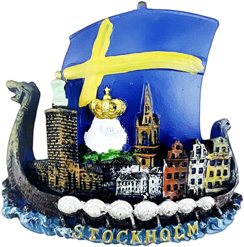 Altko Stockholm Sweden Magnet Fridge Refrigerator Magnet Decoration Sticker Souvenir Resin Crafts Kitchen Whiteboard
