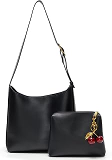 Bucket Bags for Women Medium Vegan Leather Tote with Adjustable Strap Small Pouch Designer Handbags Travel Work Purse