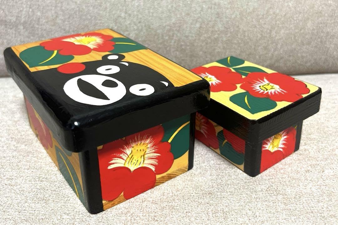 Amazon.co.jp: 花手箱 くまもん 伝統工芸 肥後椿 大小2個セット
