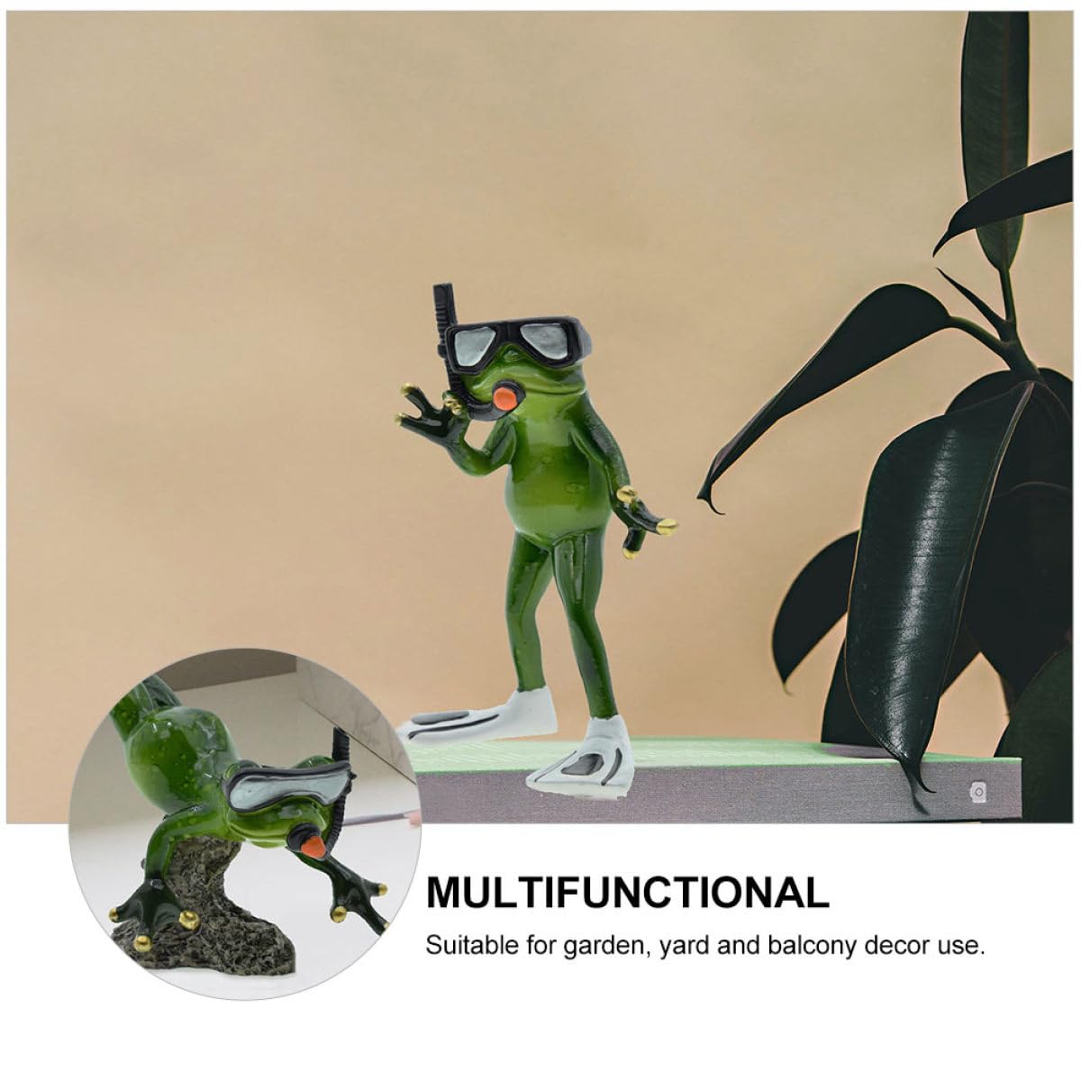 Artibetter Garten und Teich Frosch Figur 1 Paar Taucher aus Kunstharz Miniatur Deko Figuren für Außenbereich und Gartenliebhaber Bastelornamente