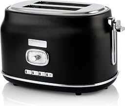 Westinghouse 2 Slice 800W Retro Toaster | Removable Bun Attachment, 6 Browning Levels, Bread Centring, Defrosting, Warming