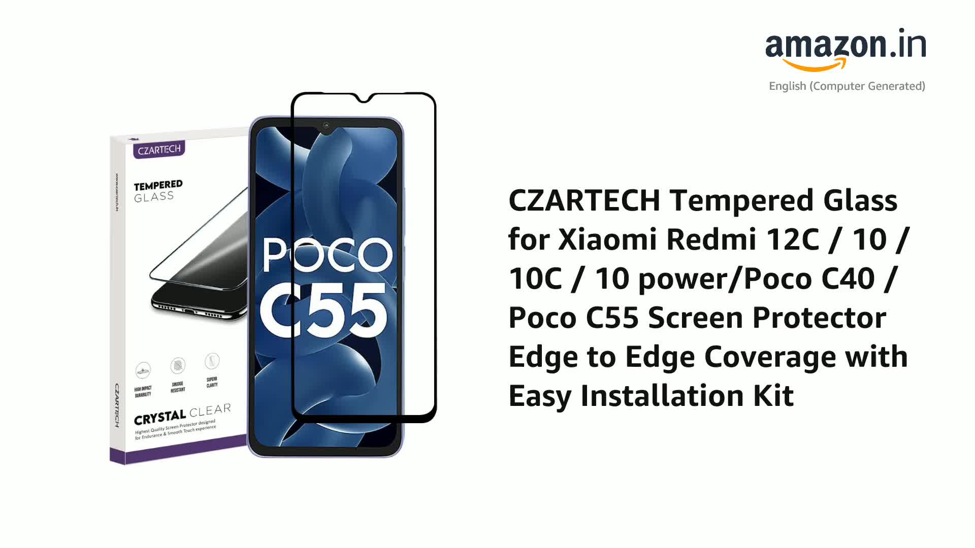 Case + Tempered Glass Screen Protector For Xiaomi Redmi 14C/13C/12C/10C/C40 - Clear TPU Protective Cover