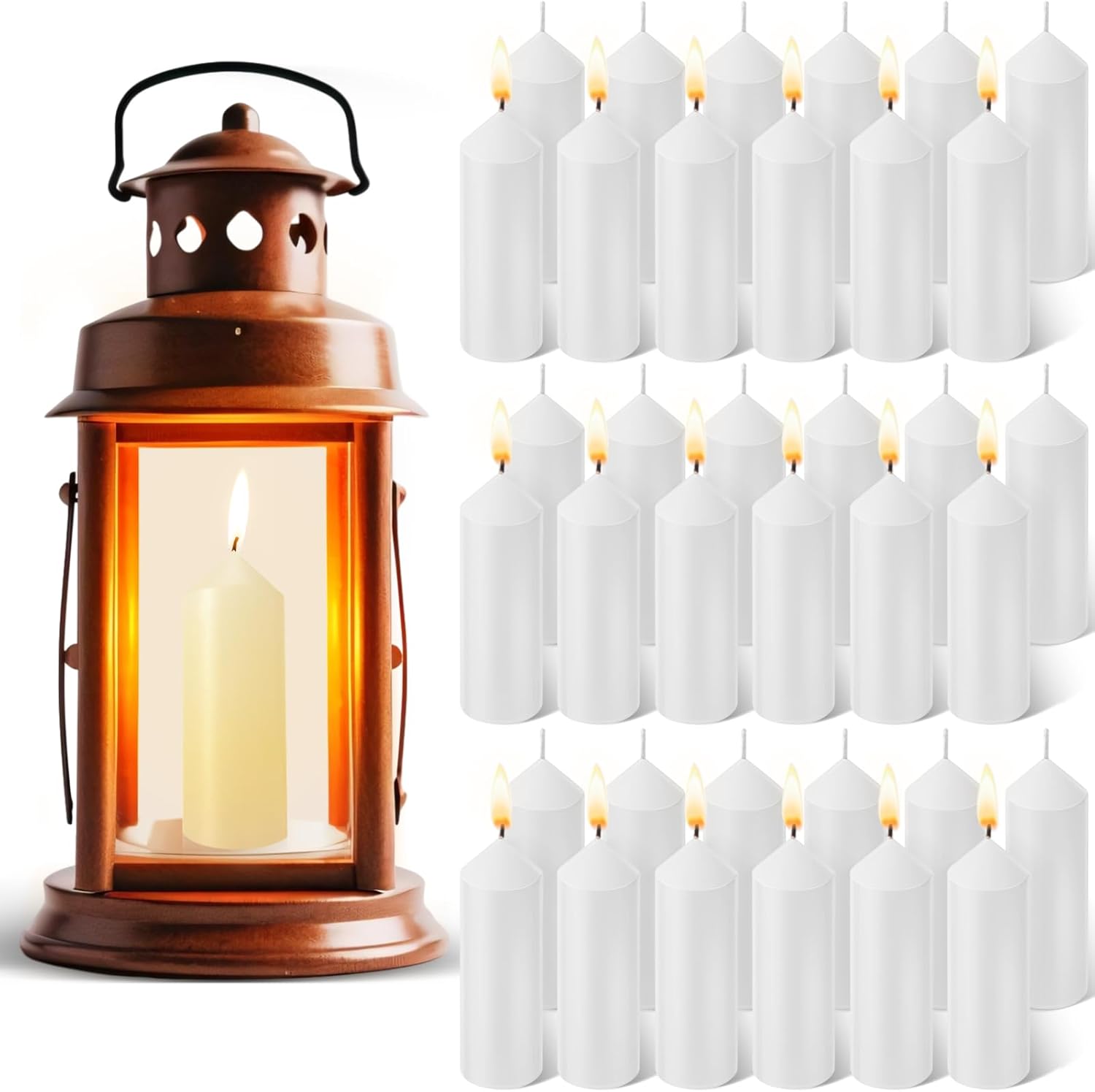 Threlaco 36 Pack 9 Hour Emergency Candles Compatible with