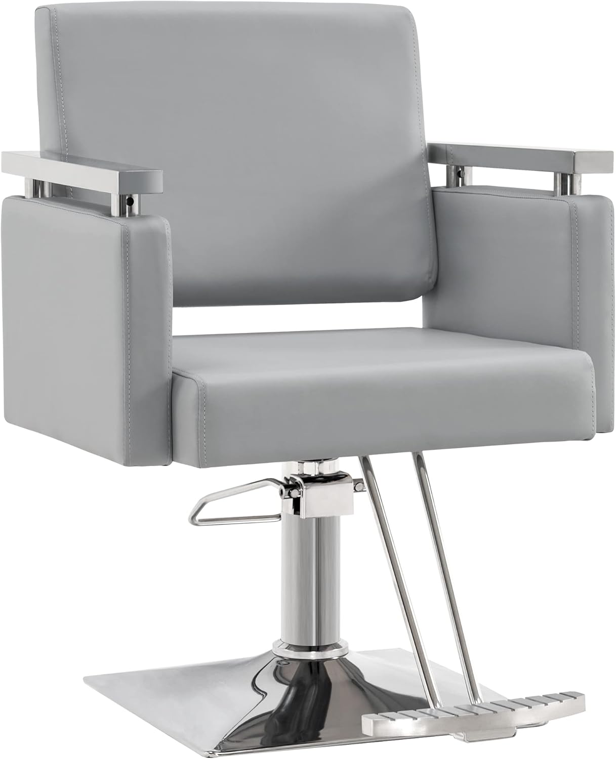 BarberPub Classic Hydraulic Barber Chair Styling Salon Chair for Hair Stylist Beauty Spa Equipment 8808 (Grey)