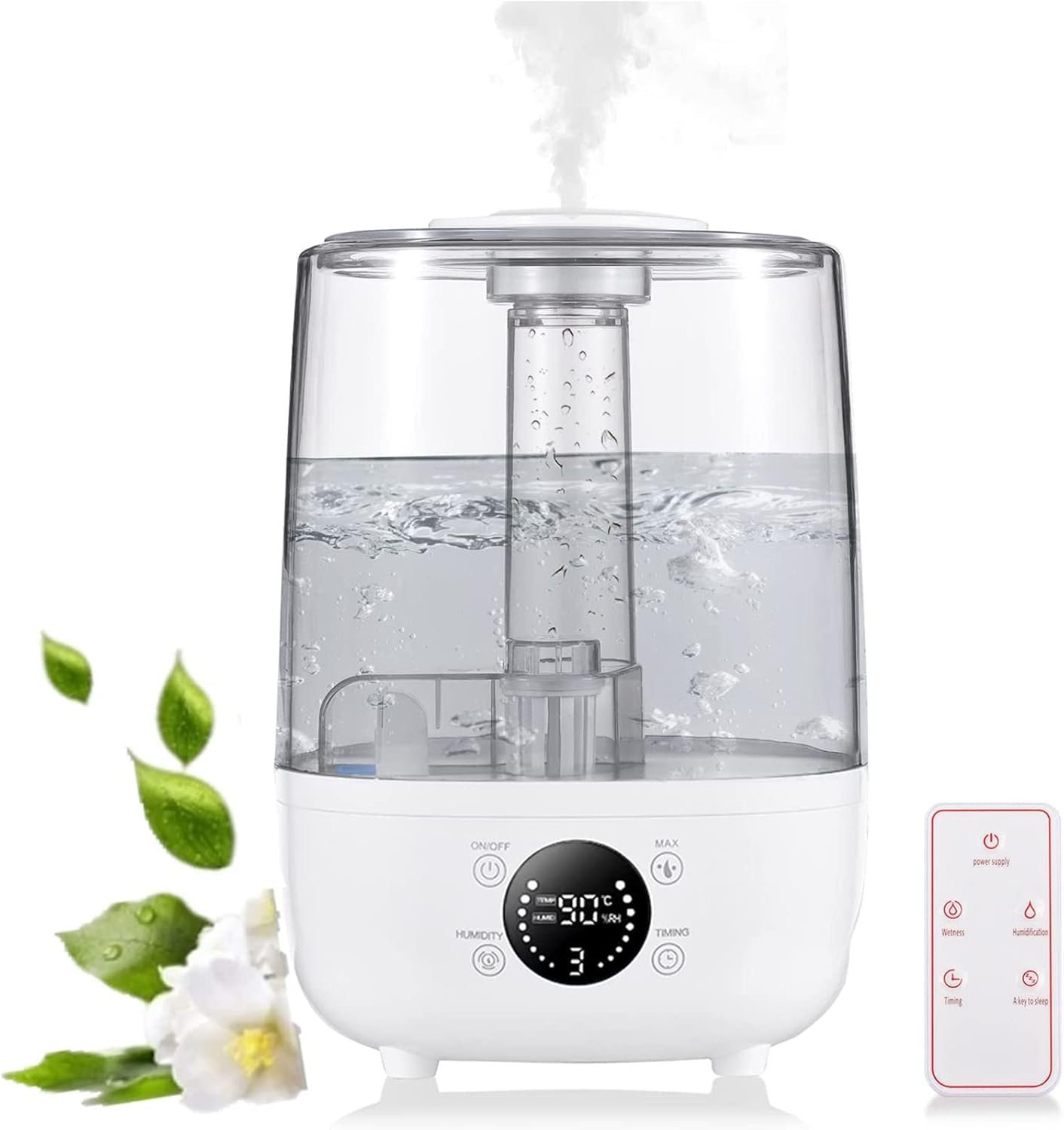 Humidifiers for Bedroom Quiet,4L Ultrasonic Cool Mist Humidifiers ...
