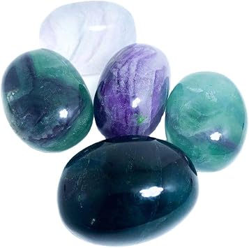 MOKA Natural Fluorite Quartz Gemstone Crystal Palm Stone 1pc