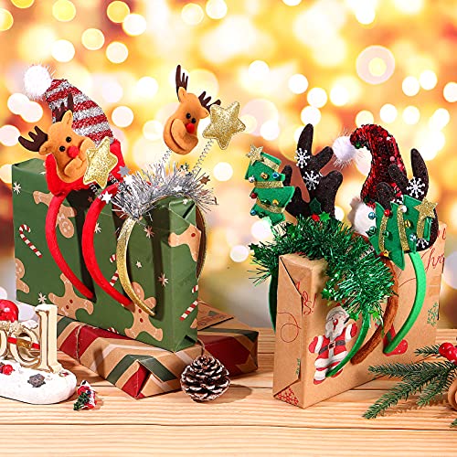 Lurrose Tiaras de Natal, chapéus de festa de elfo, árvore de Natal, renas para cabeça, lantejoulas d