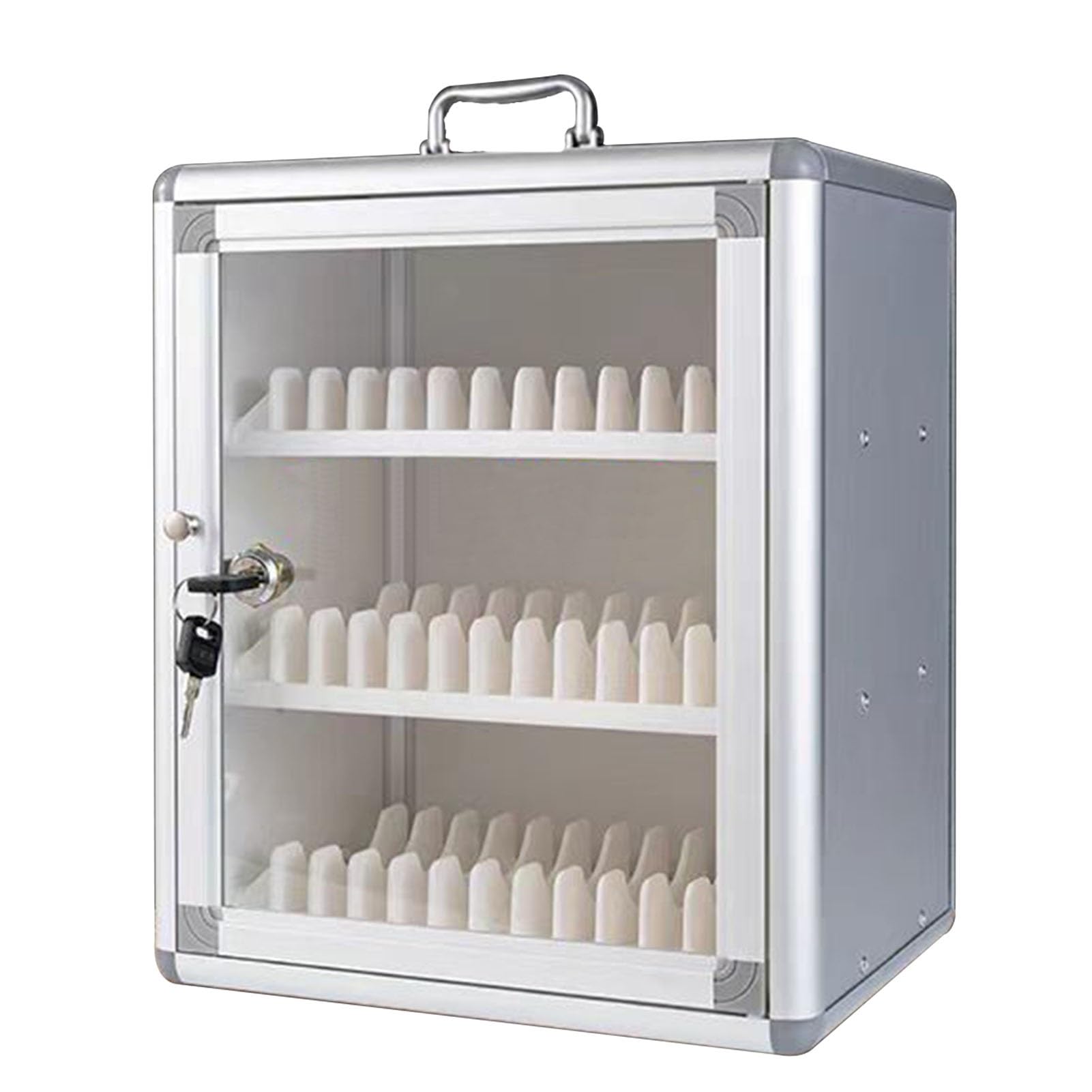 Boîte à outils murale en aluminium pour 24/36/48/60/72 embouts – Étui de rangement sécurisé pour écoles et usines – Organiseur d'outils peu encombrant (36 embouts)