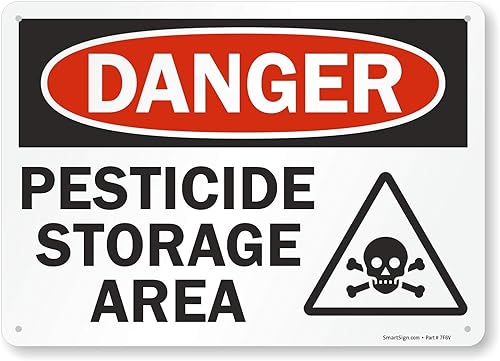 Miniatura 6 de SmartSign Cartel "Danger - Pesticide Storage Area"  Plástico de 10 x 14 pulgadas (paquete de 2)