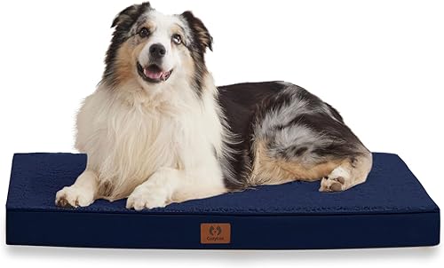 CozyLux Cama para perros grandes, almohadilla ortopédica grande de espuma para perros con funda extraíble lavable, alfombrilla de cama para mascotas