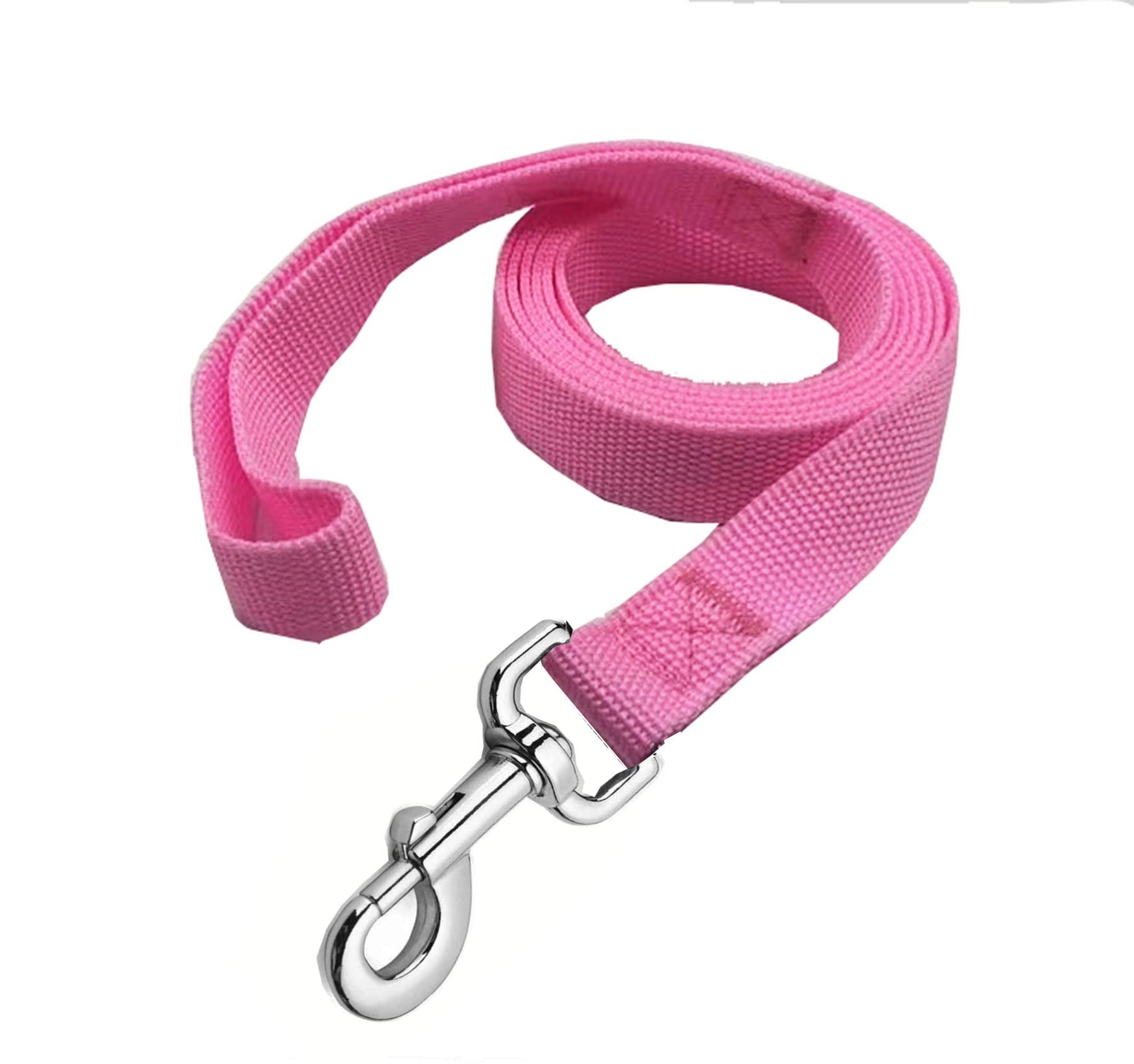Strong Nylon Dog Leash, 4FT/ 5 FT/ 6FT Dog Leashes for Medium Large Dogs (5FT, Pink)