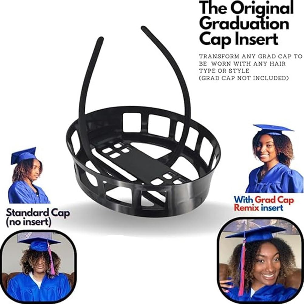 Graduation Cap Headband—2025 Adjustable Grad Cap Headband Remix Secure Your Caps, Graduation Hat Insert (Black, 1) - Image 6