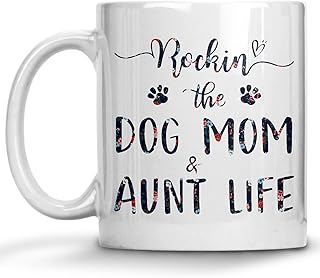 Floral Auntie Dog Coffee Mug, Rockin' The Dog Mom And Aunt Life, Auntie Dog Lovers Mug, Gifts For Aunt, Auntie Gifts Mug, Dog Lover, Aunt, Gift for Aunt, New Aunt Mugs Mother's Day Gifts Tea Cup