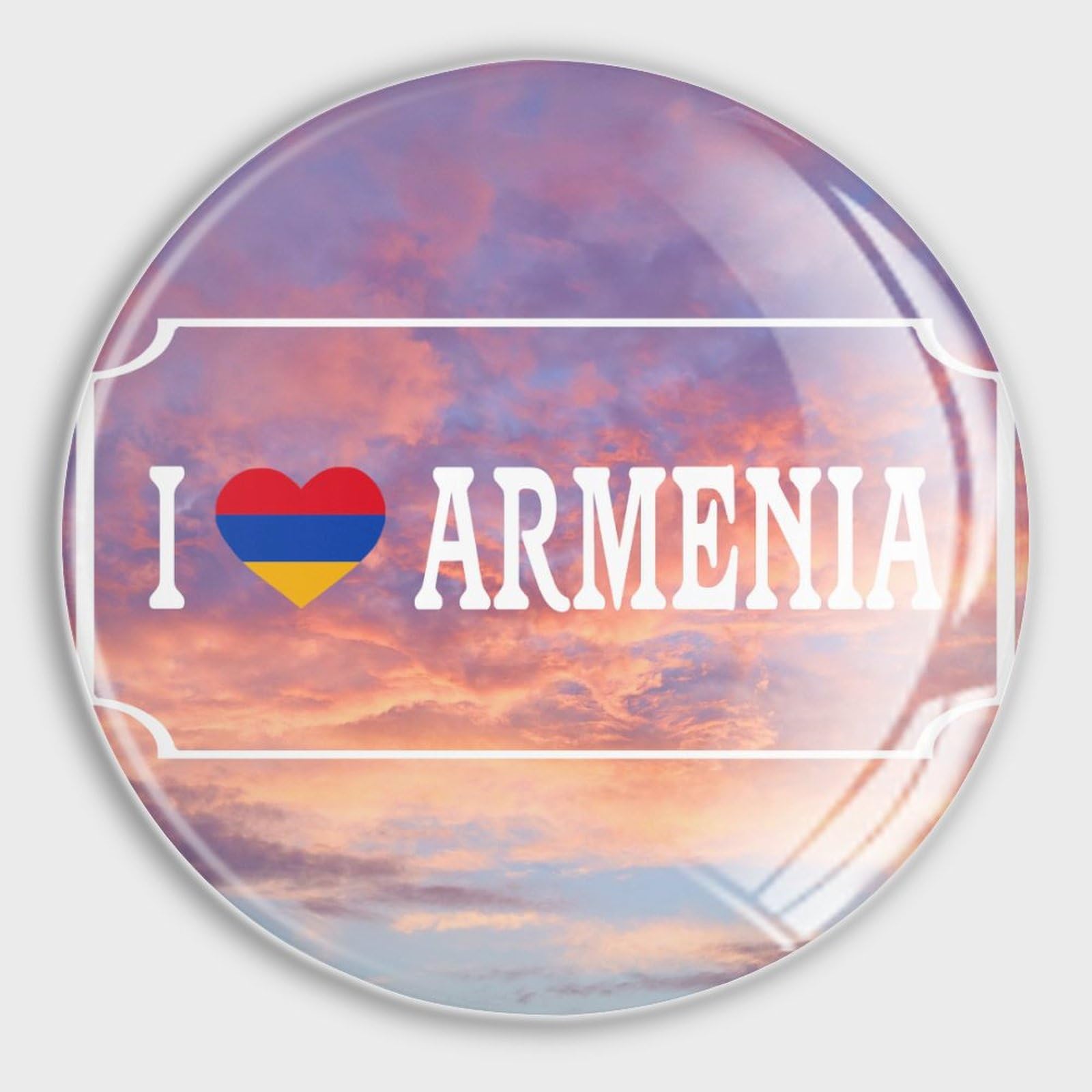 Imán fuerte conmemorativo de Armenia hecho de vidrio premium para coleccionistas