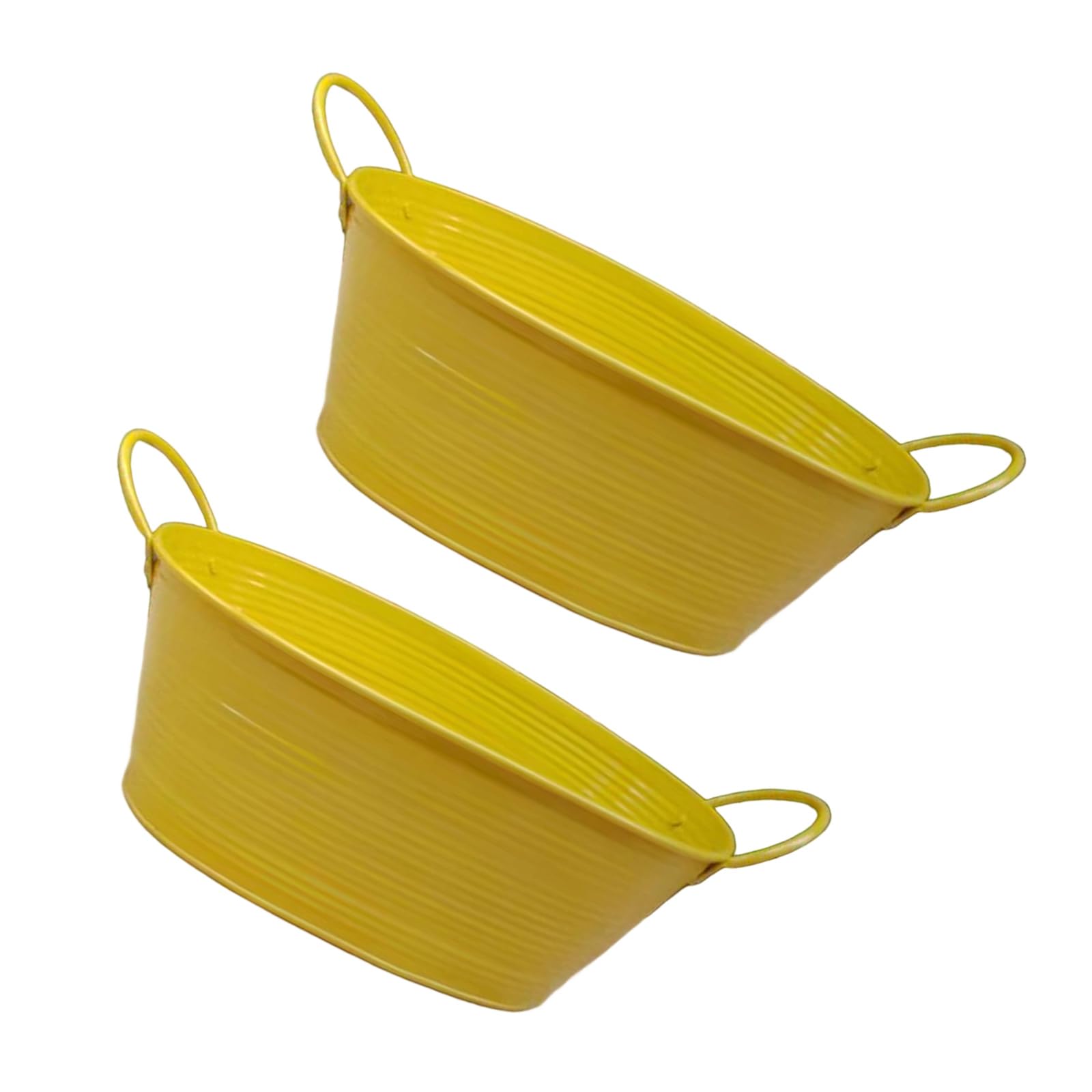 ljhnba Oval Metal Planter Container with Handles Bucket Suitable for Succulents Indoor Outdoor Garden Wedding Party Decoration Metal Planter with Handles