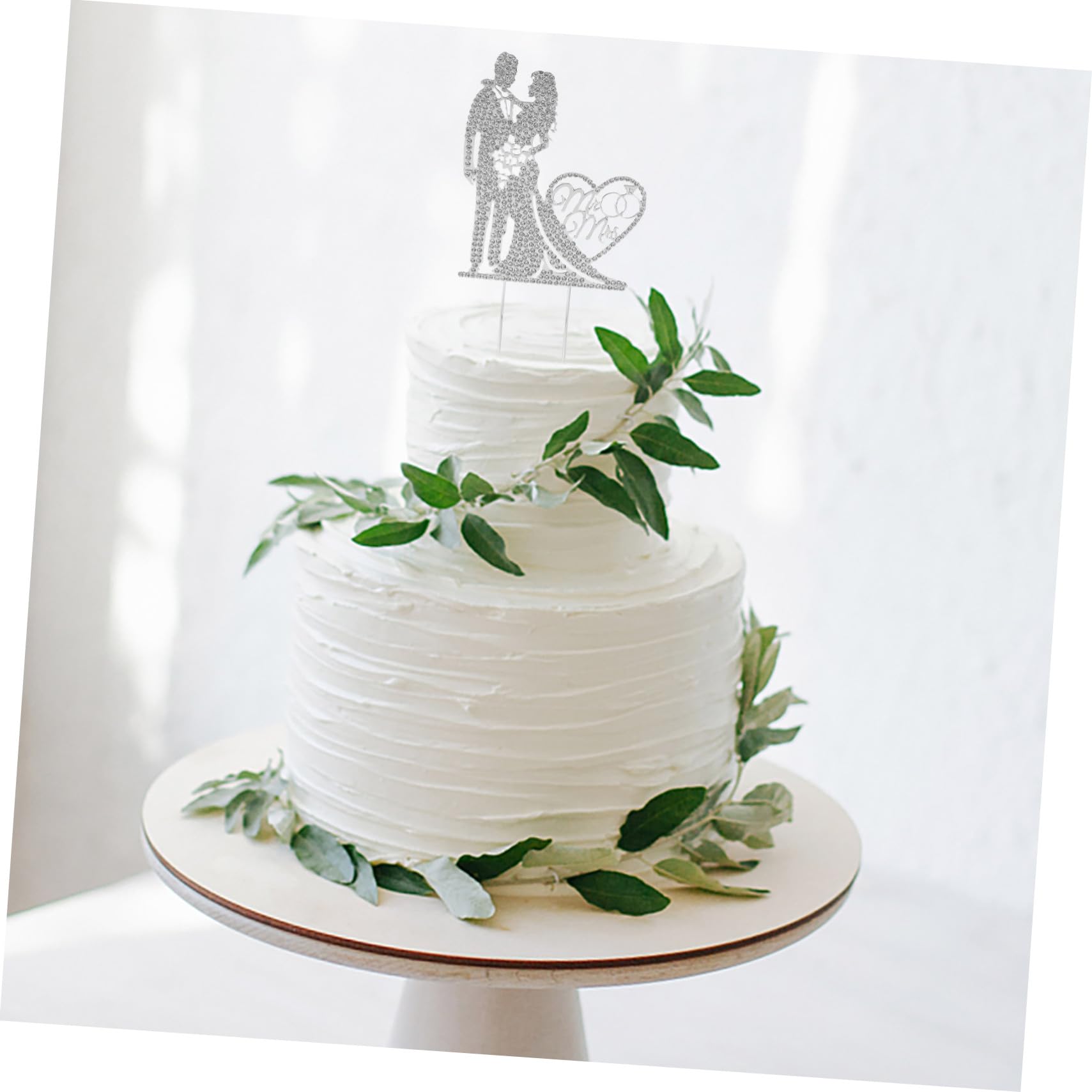 VICASKY 5 Stück Mr Mrs Cake Pick Hochzeitstorte Deko Silber Hochzeitskuchendeko Brautpaar Tortentopper für Hochzeitsfeier Dessert Party