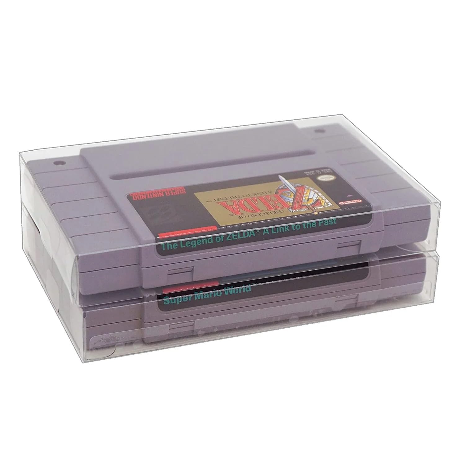 Link-e : 20 X Boitier de Protection en Plastique Compatible avec Cartouche de Jeu sur Console Super Nintendo SNES Version U.S.