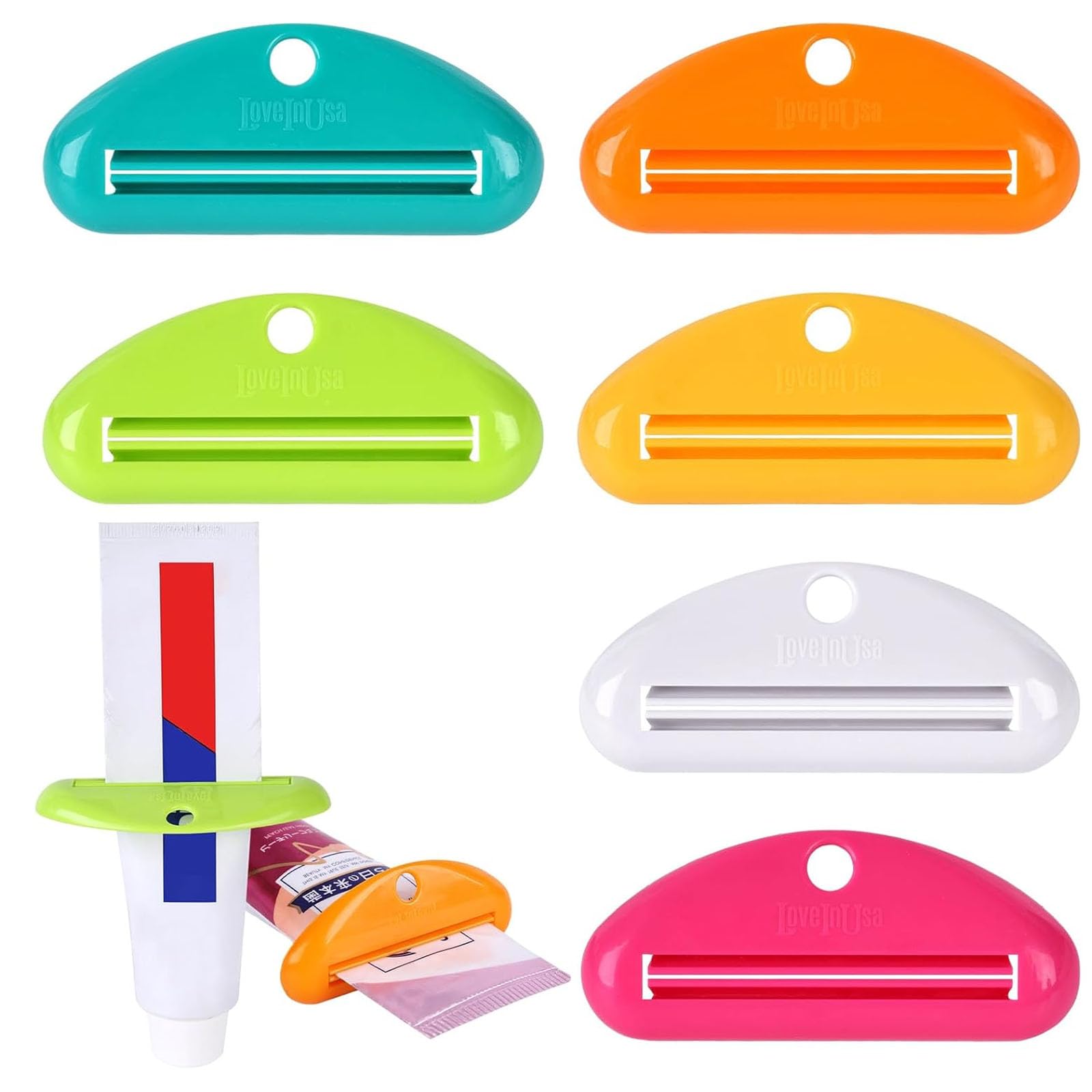LOVEINUSA 6 PCS Toothpaste Tube Squeezer Dispenser, Tooth Paste Roller
