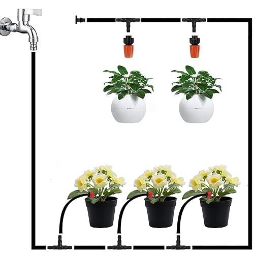 Miniatura 6 de WISSXNA Kit de 300 conectores de púas para riego por goteo, conector de riego para tubería de 14 de pulgada, riego de césped de jardín (púas