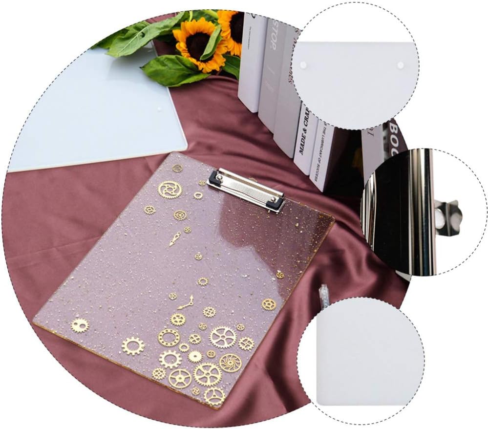 File Folder Silicone Resin Molds Clipboard File Folder Molds with Metal Accessory 2Pcs