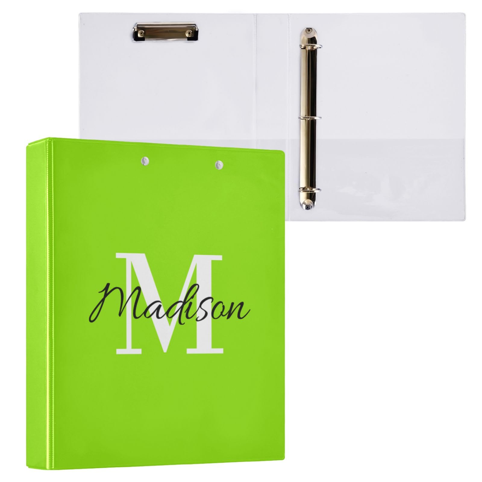 Raccoglitore personalizzato da 1 e mezzo pollice a 3 anelli, raccoglitore decorativo carino a tre anelli personalizzato con 3 tasche interne Quaderno di base con nome per forniture scolastiche