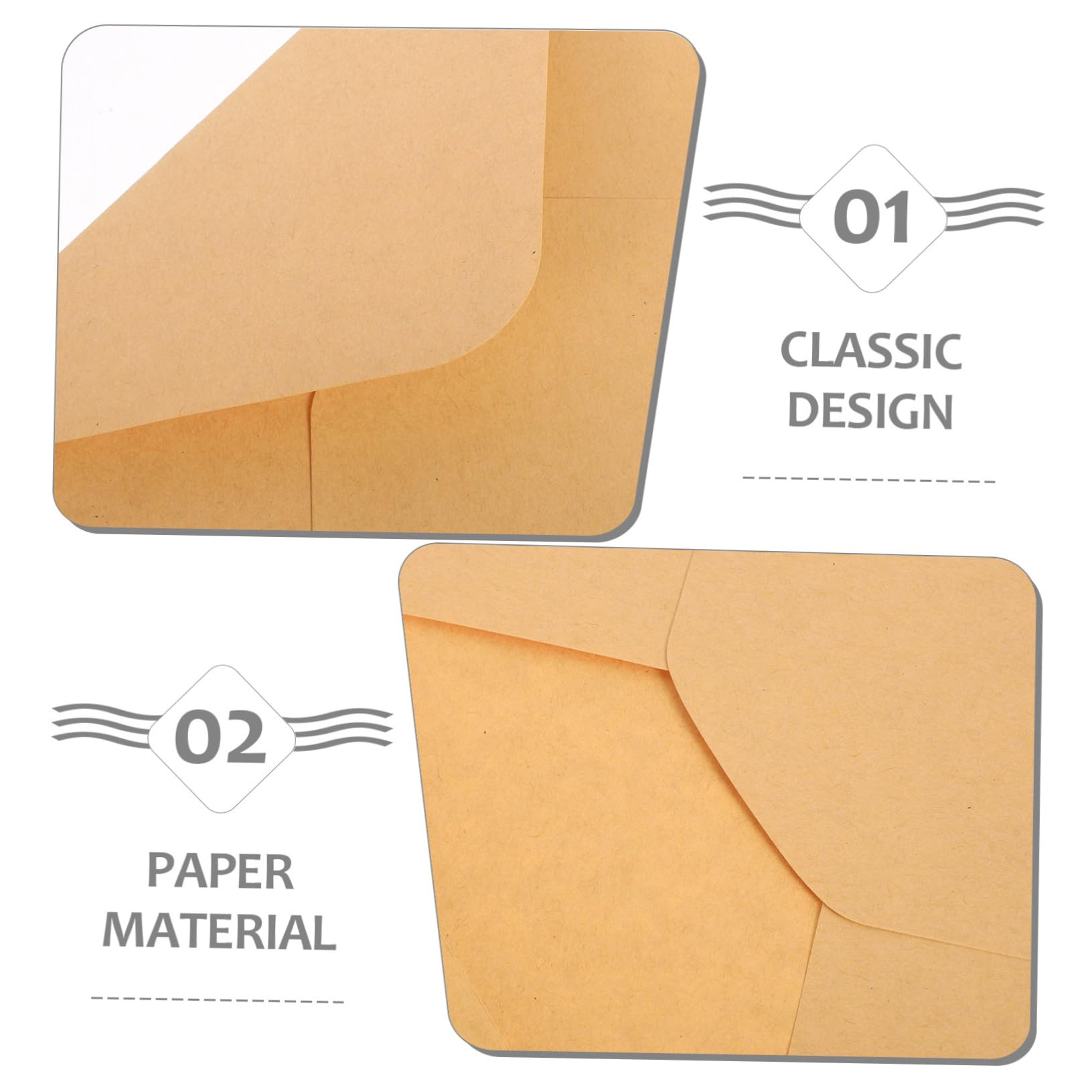 Enveloppes à Rabat en V 100 Pcs en Papier Kraft Marron