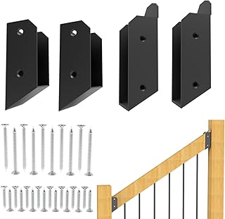 2 Pair 30°Stairs Railing Stainless Steel Deck Bracket Connector for 2"X4" (Actual 1.5"X3.5") Railing Wood Posts for Deck Handrails,Railing Stairs,Fences
