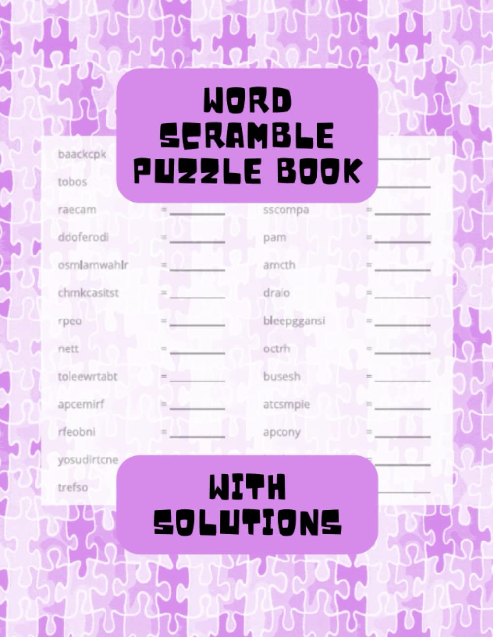 Word scramble puzzle book: word scramble games for kids and adults
