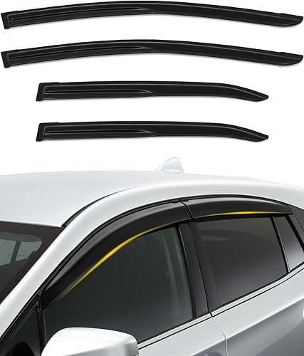 ROADFAR Deflectores de ventana lateral para Toyota 2014-2019 para Corolla Out-Channel Sun Rain Guards Deflectores de ventana lateral negro oscuro