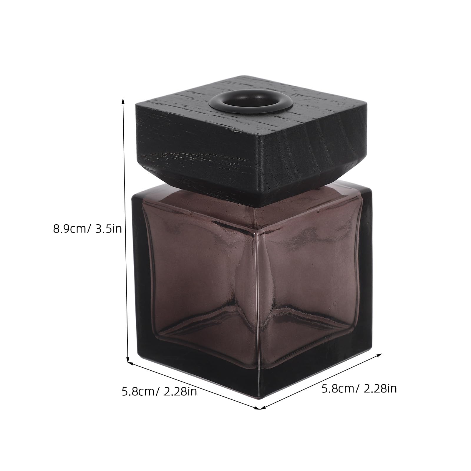 jojofuny Flaconi Diffusori in Vetro Quadrati da 100 Ml con Coperchio in Legno Set da 2 per Oli Essenziali Diffusore di Fragranze Ricaricabile per Casa Auto e Camera da Letto Accessori