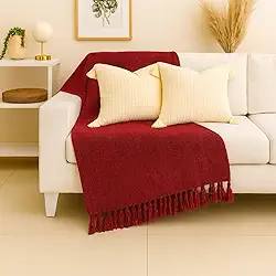 Manta para Sofá, Manta para Sofa Grande 240x180cm Tipo Capa Protetora Chic Decoração Macio Algodão(Vinho mesclado preto)